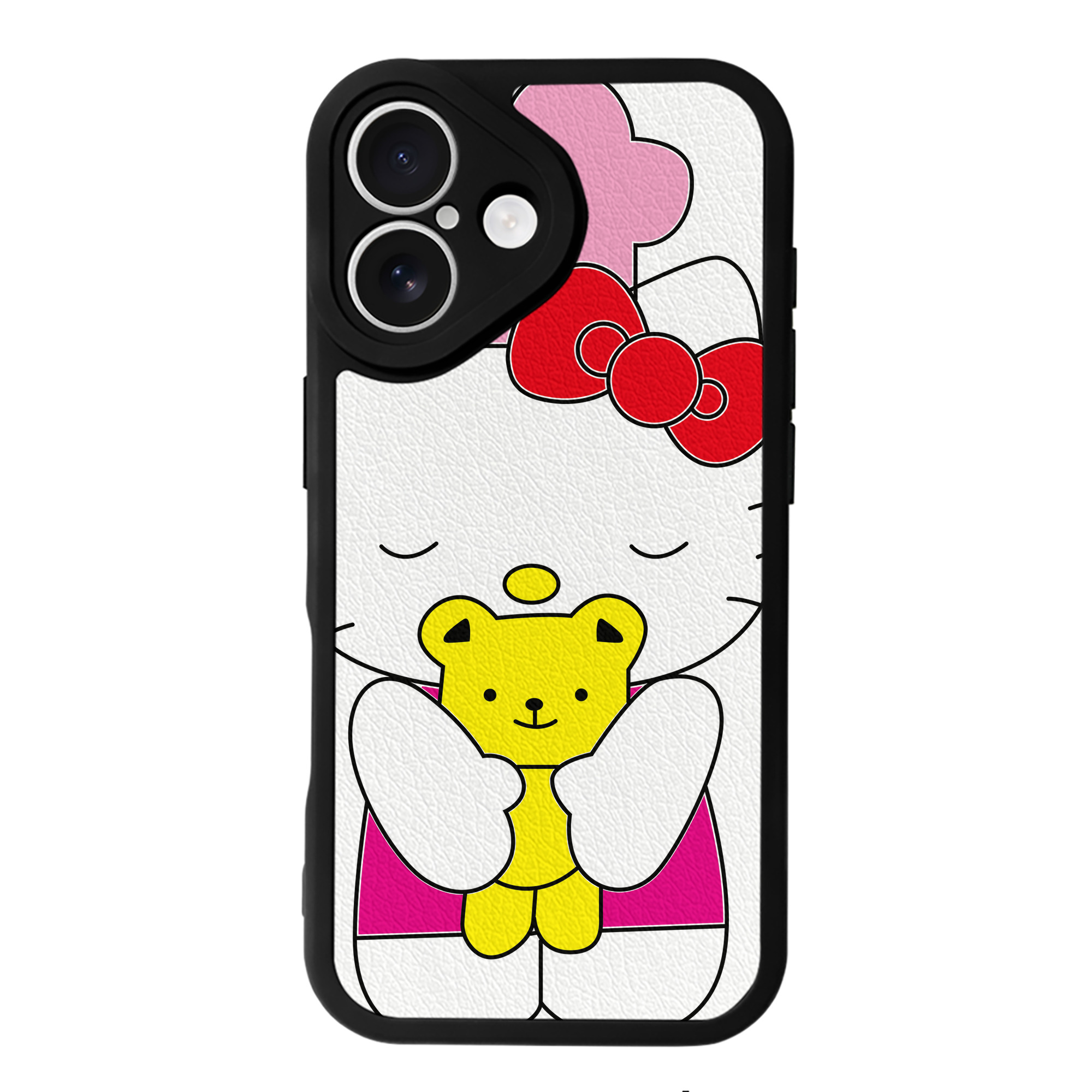 （画像用） Hello Kitty ハローキティ 【iPhone 16シリーズ対応】シリコンスマホケース（レザー調） 材質：シリコン